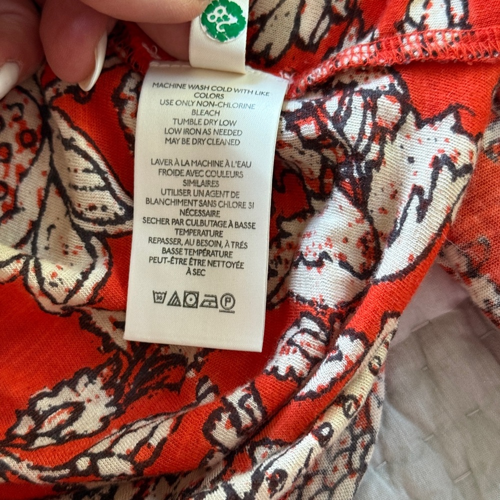 Free People Orange Floral Top, Size Medium - Picture 9 of 9